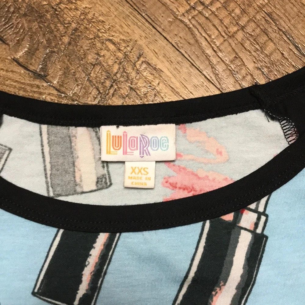 LuLaRoe Julia Lipstick Print Raglan Dress Rare Unicorn - Picture 4 of 6
